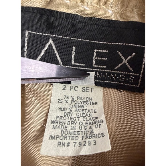 VTG Alex Evenings 2pc Gown Women's 8/10 Gold Mother of the Bride Maxi Rhinestone - Picture 5 of 9